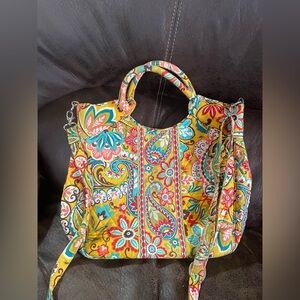 Vera Bradley Floral Paisley Quilted‎ Shoulder Bag - Yellow Multi